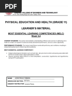 Physical Education and Health (Grade 11) Learner'S Material: Most Essential Learning Competencies (Melc) Week 3-4