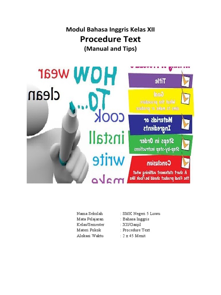 Modul Procedure Text | PDF | Sentence (Linguistics) | Verb