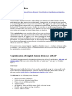 Capitalization: Capitalization of Screen Elements Quick Guide To Capitalization in English at SAP