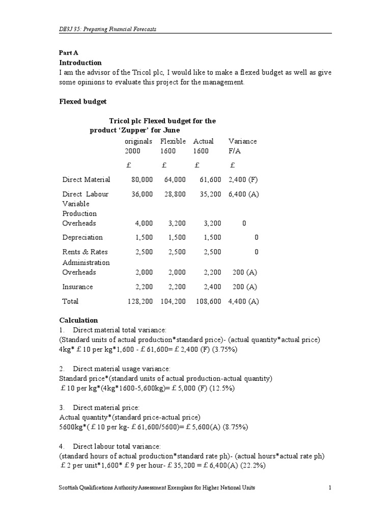 Financial Forecasting for Tricol plc | PDF | Net Present Value | Economies