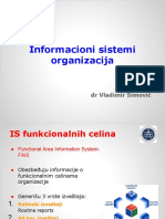 Informacioni Sistemi Organizacija: DR Vladimir Simović