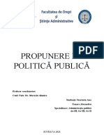 Propunere de Politică Publică