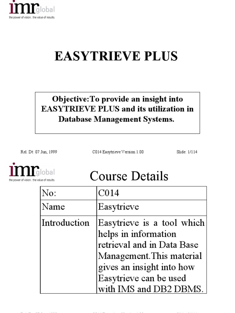 Easytrieve Plus Overview and Training | PDF