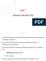 Unit 7 Genomic Selection (GS) : Selale Univerity 1