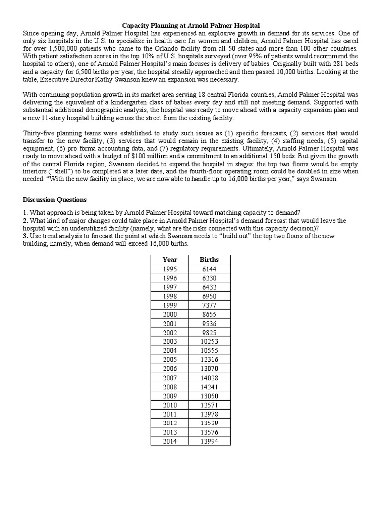 Capacity Expansion at Arnold Palmer Hospital | PDF | Hospital | Health ...
