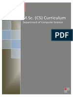 M.Sc. (CS) Curriculum: Department of Computer Science