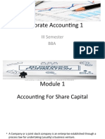 Corporate Accounting 1: III Semester BBA
