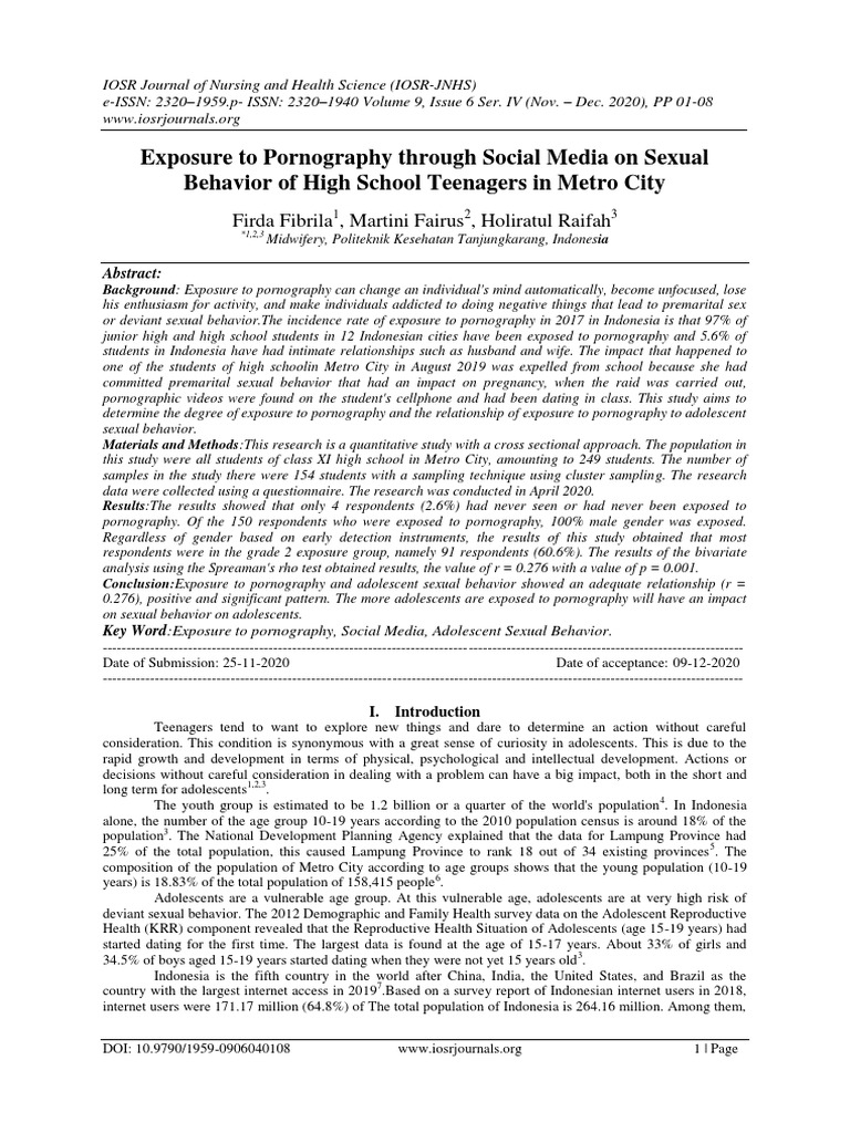 Impact of Social Media Pornography on Teens | PDF | Human Sexual ...