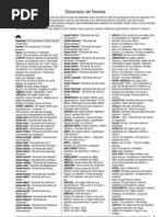 Dicionário de Nomes Completo