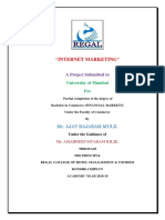 "Internet Marketing": A Project Submitted To