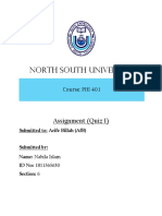 North South University: Assignment (Quiz 1)