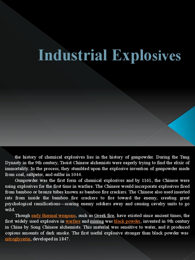 Overview of Industrial Explosives | PDF | Explosion | Gunpowder