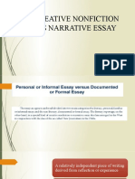 Creative Nonfiction As Narrative Essay