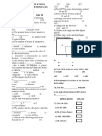 DALHOUSIE HILLTOP SCHOOL UNIT TEST SEPTEMBER 2015 MATH CLASS IV