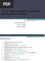 IT Unit 6 - Multi Threaded Programming and Exception Handling-1