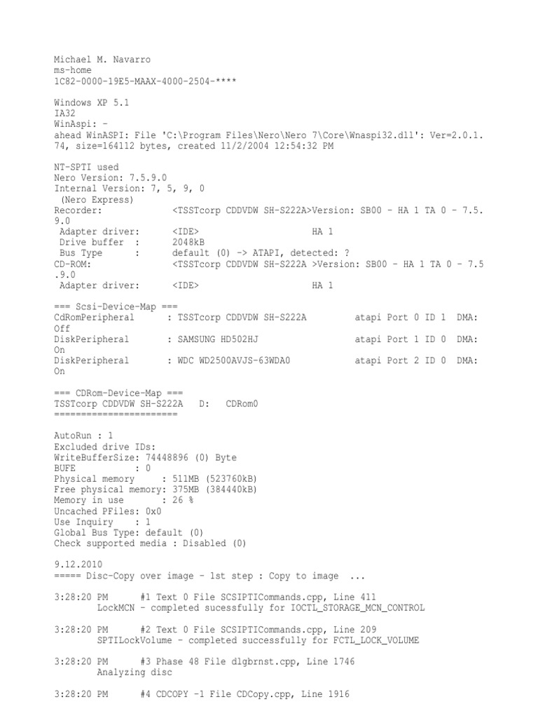 Nero 7.5.9.0 Disc Copy Process | PDF | Windows Registry | Data Management
