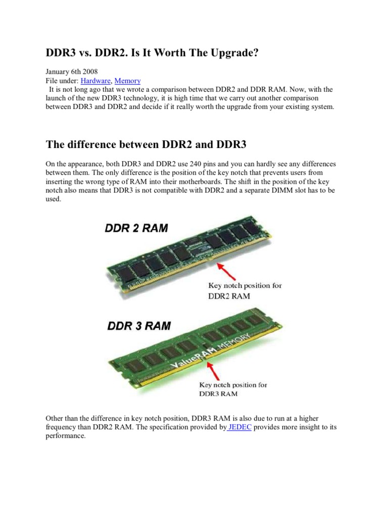 Ddr1 Difference Between Ddr2 Ram On Ddr3 Motherboard Ddr4 Ram