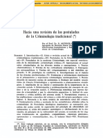 Hacia Una Revision de Los Postulados de La Criminologia Traditional ( )