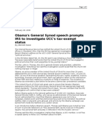02-28-08 OEN-Obama's General Synod Speech Prompts IRS To Inv
