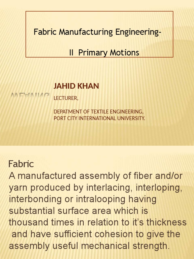 Primary Motions PDF Loom Weaving