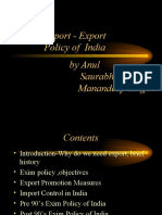 Import - Export Policy of India
