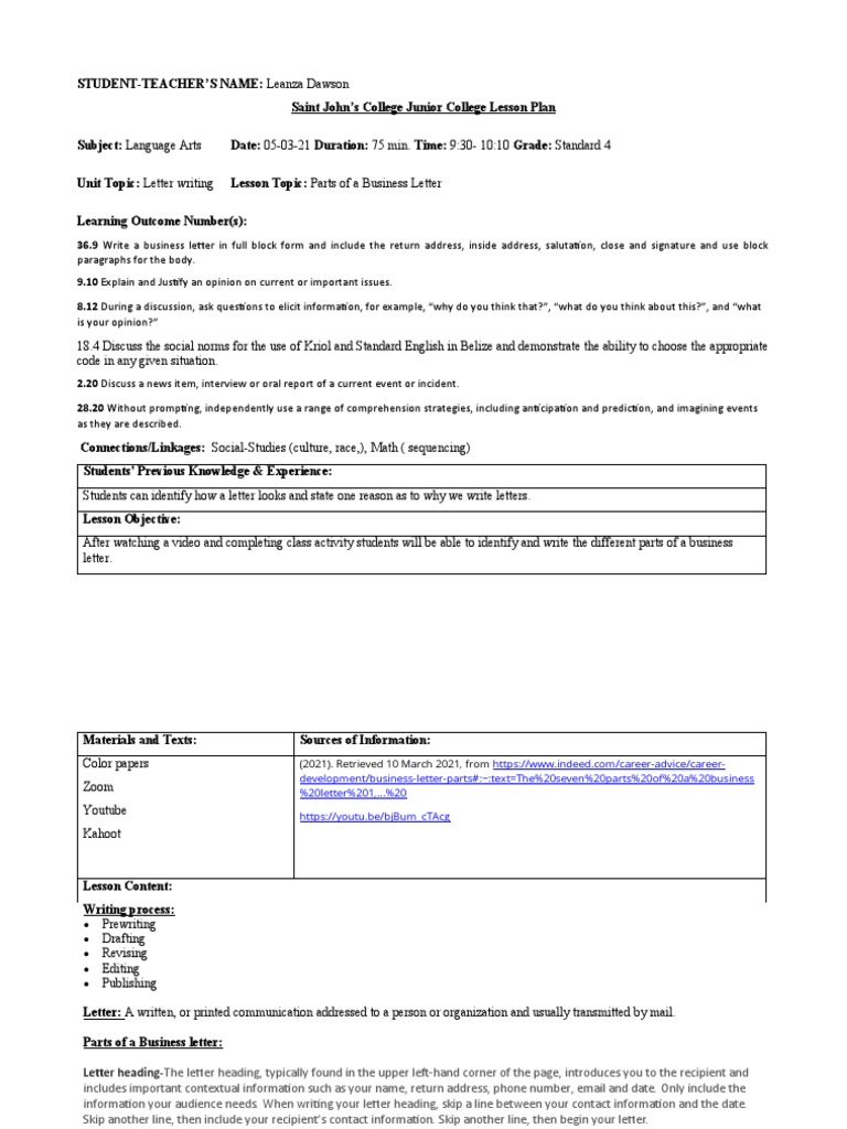 Micro Teaching Lesson Plan 1 1 | PDF | Lesson Plan | Reading Comprehension