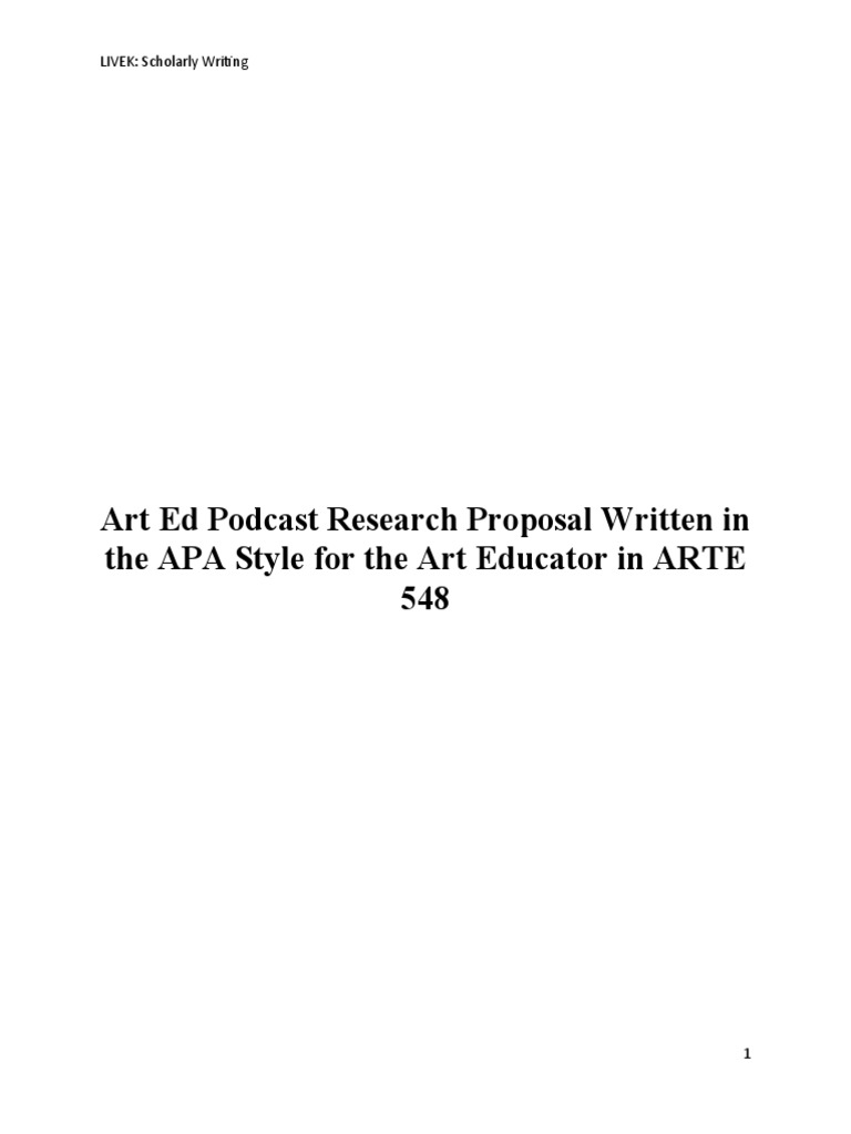 Arte 548 Proposal Example Thingy Podcasts Winstonforsite PDF