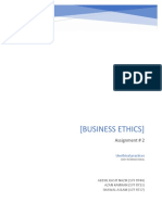 (Business Ethics) : Assignment # 2