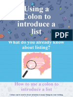 Using A Colon To Introduce A List