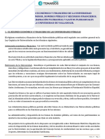 El Régimen Económico Y Financiero de Las Universidades Públicas