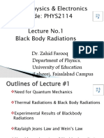 Modern Physics & Electronics Course Code: PHYS2114 Lecture No.1 Black Body Radiations