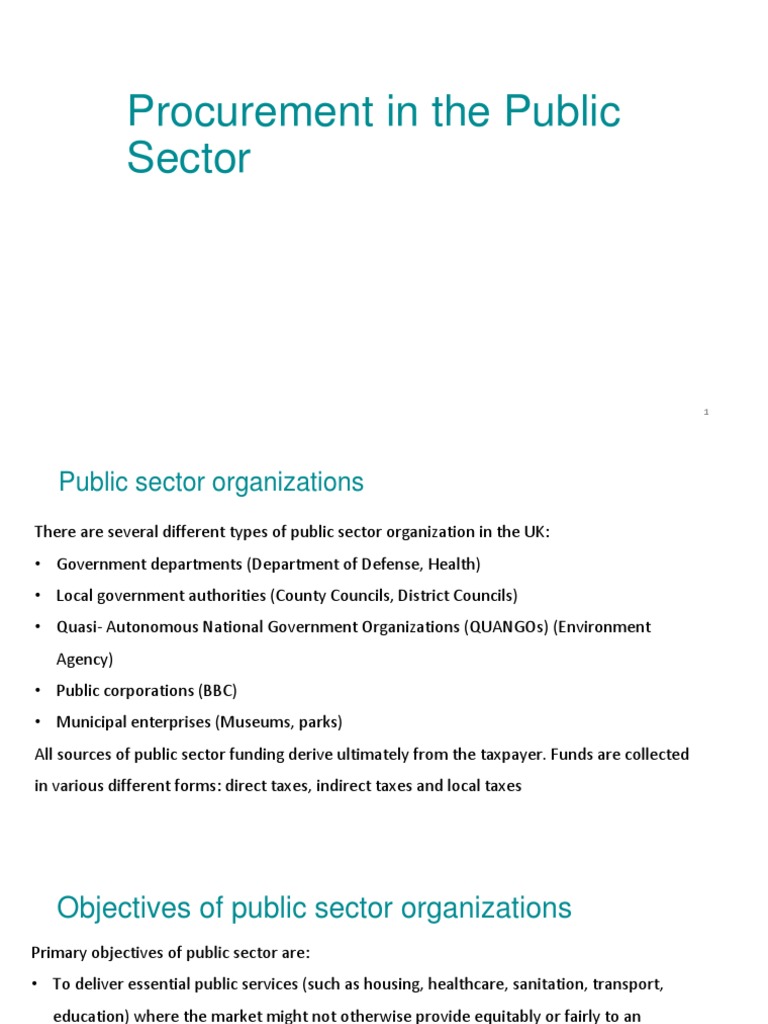 Chapter 11 - Procurement in The Public Sector | PDF | Procurement ...