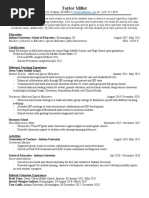 Taylor Miller Resume