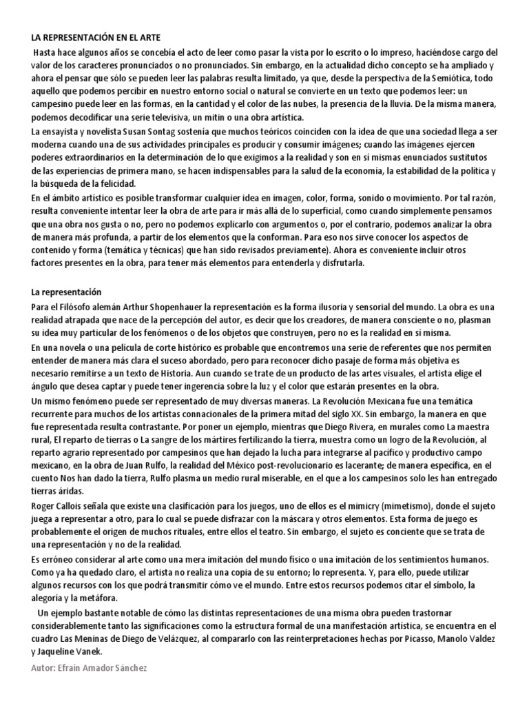 La Representación en el Arte: Un Análisis | PDF | Imagen | Realidad