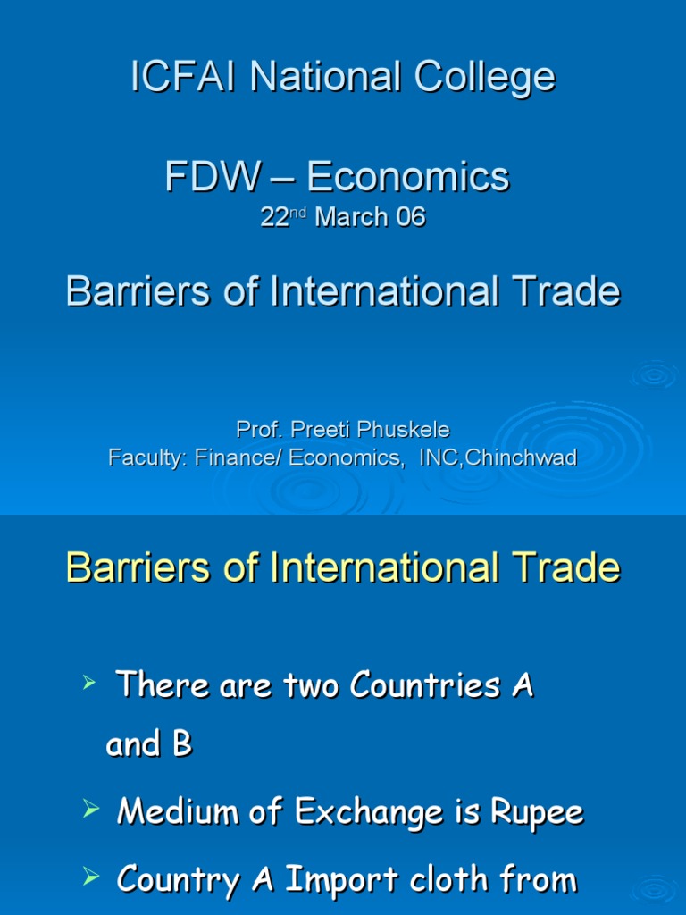 Barriers to International Trade Explained | PDF | Finance & Money ...