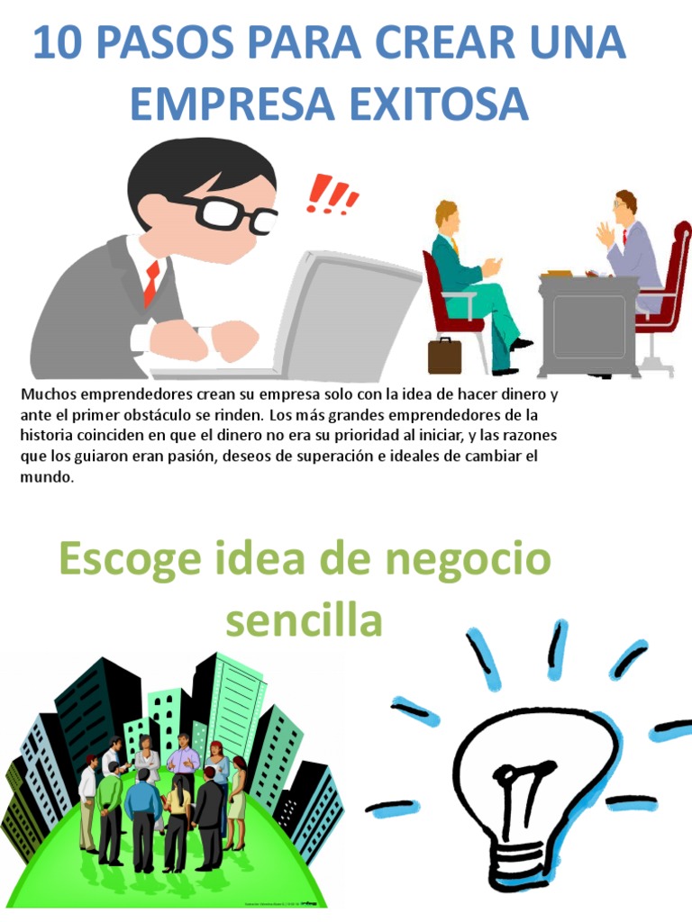 Pasos para Crear una Empresa Exitosa | PDF | Iniciativa empresarial ...