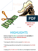 Railway Budget 2011: Khudavan Shaik Mba Iv Sem KBS