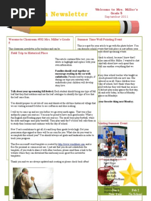 Classroom Newsletter Template