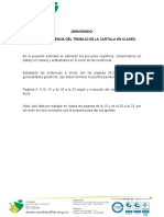 Evidencia Del Trabajo de La Cartilla de Actividades en Clases.