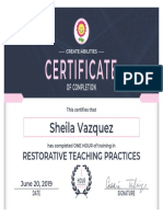 Certificate of Completion - Restorative Teaching Webinar