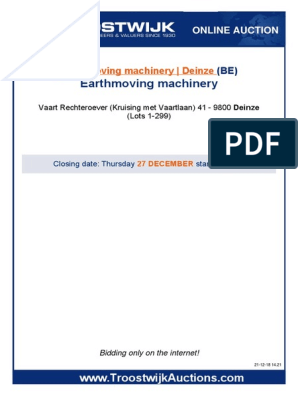 Earthmoving Machinery - Deinze, PDF, Loader (Equipment)