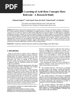 Making The Learning of Acid-Base Concepts More Relevant - A Research Study