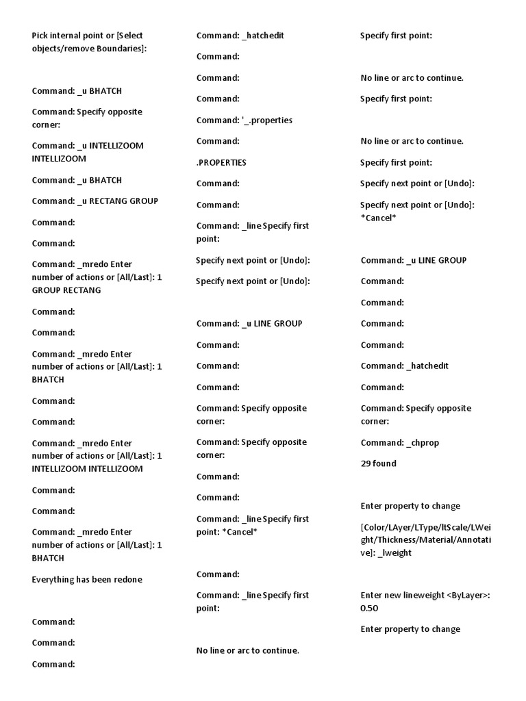 CAD Command Sequence Log | PDF | Auto Cad | Teaching Mathematics