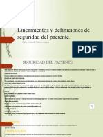 Lineamientos y Definiciones de Seguridad Del Paciente