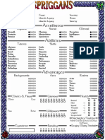 Unseelie Legacy Character Sheet