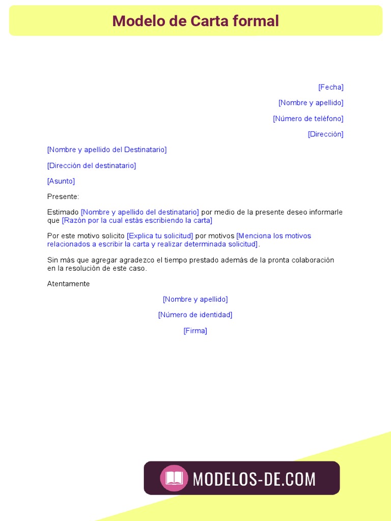 Modelo de Carta Formal | PDF