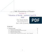 BFW1001 Foundations of Finance: Valuation of Stocks: Updated April 20, 2020