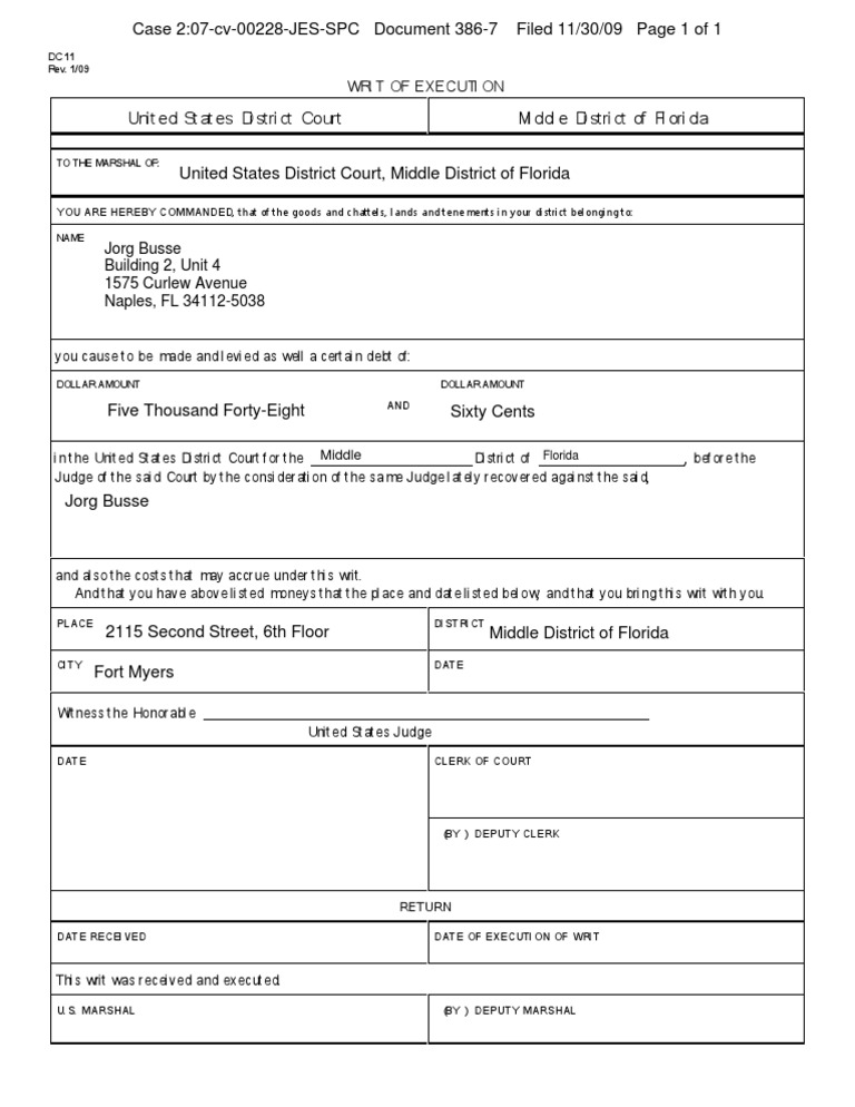 Lee County Property Appraiser Conspired With Clerk of U S Court to