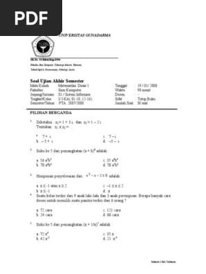 Conto Soal Uas Matdas 1b