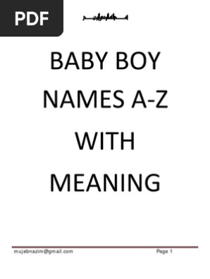 Baby Boy Names A Z With Meaning Hadith Ali